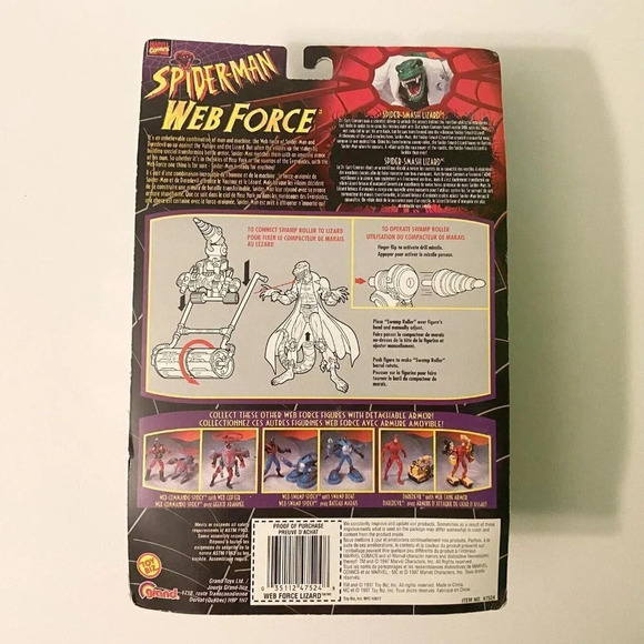 Vintage 1997 Spider Man Web Force Spider Smash Lizard Action  Figure Toy Biz - Picture 2 of 16